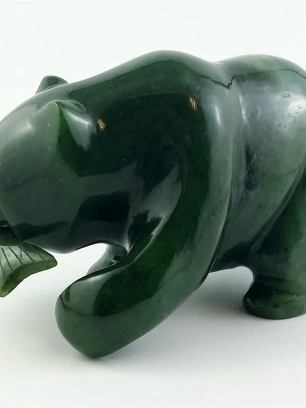 Dark Green Jade-Look Bear Sculpture - Home Accent